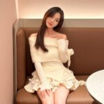 One Shoulder Bow Knitted Set - Kawaii Clothes