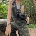 Camouflage Strap Jeans - Vintage Aesthetic
